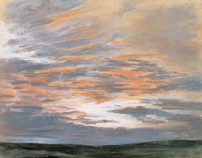 Studie af himlen ved solnedgang af Ferdinand Victor Eugene Delacroix